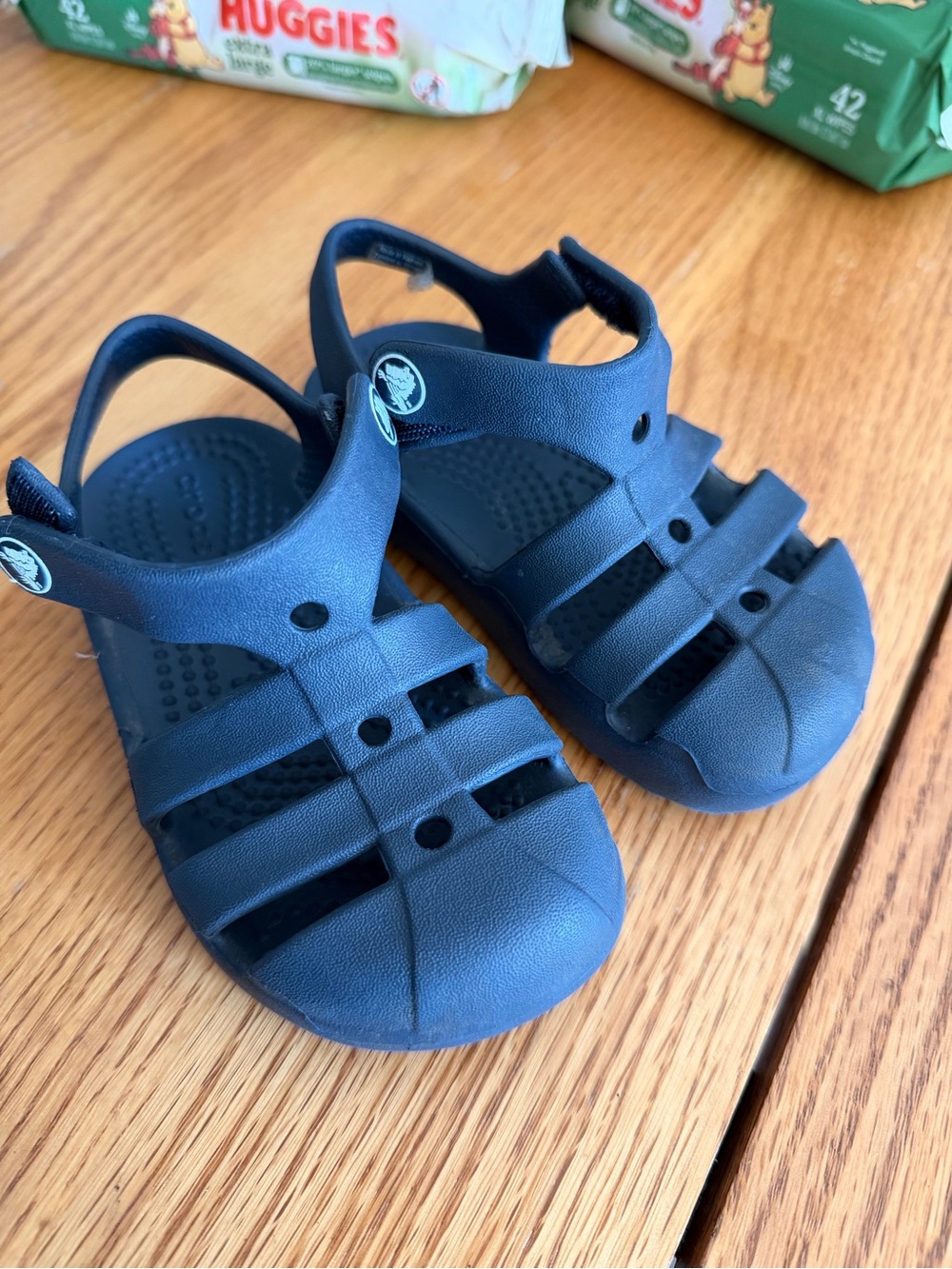 CROCS Kids' Navy Blue Closed-Toe Sandals